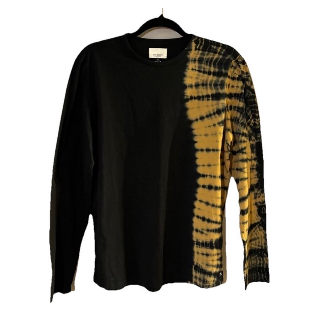 Civil Society Mens Shirt Medium Black Tie dye Long Sleeve NWT‎